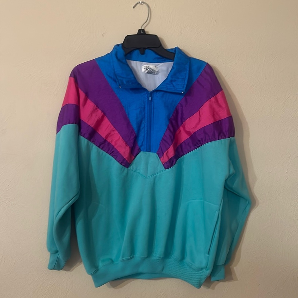 AUTHENTIC VINTAGE 80s / 90s TRACKSUIT WINDBREAKER STYLE PULLOVER